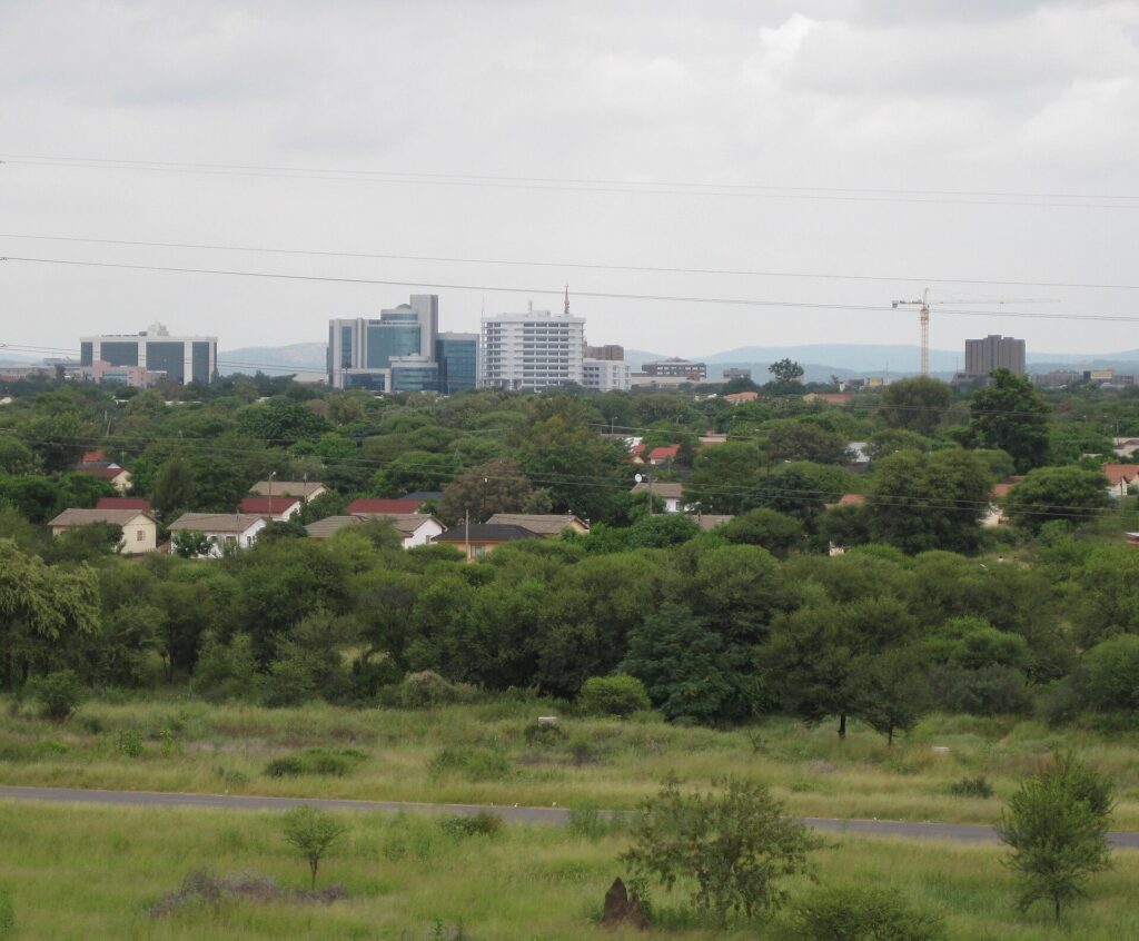 The skyline of Gaborone
