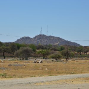 Bush and a rocky hill at Francistown — location context, not a photograph of this property