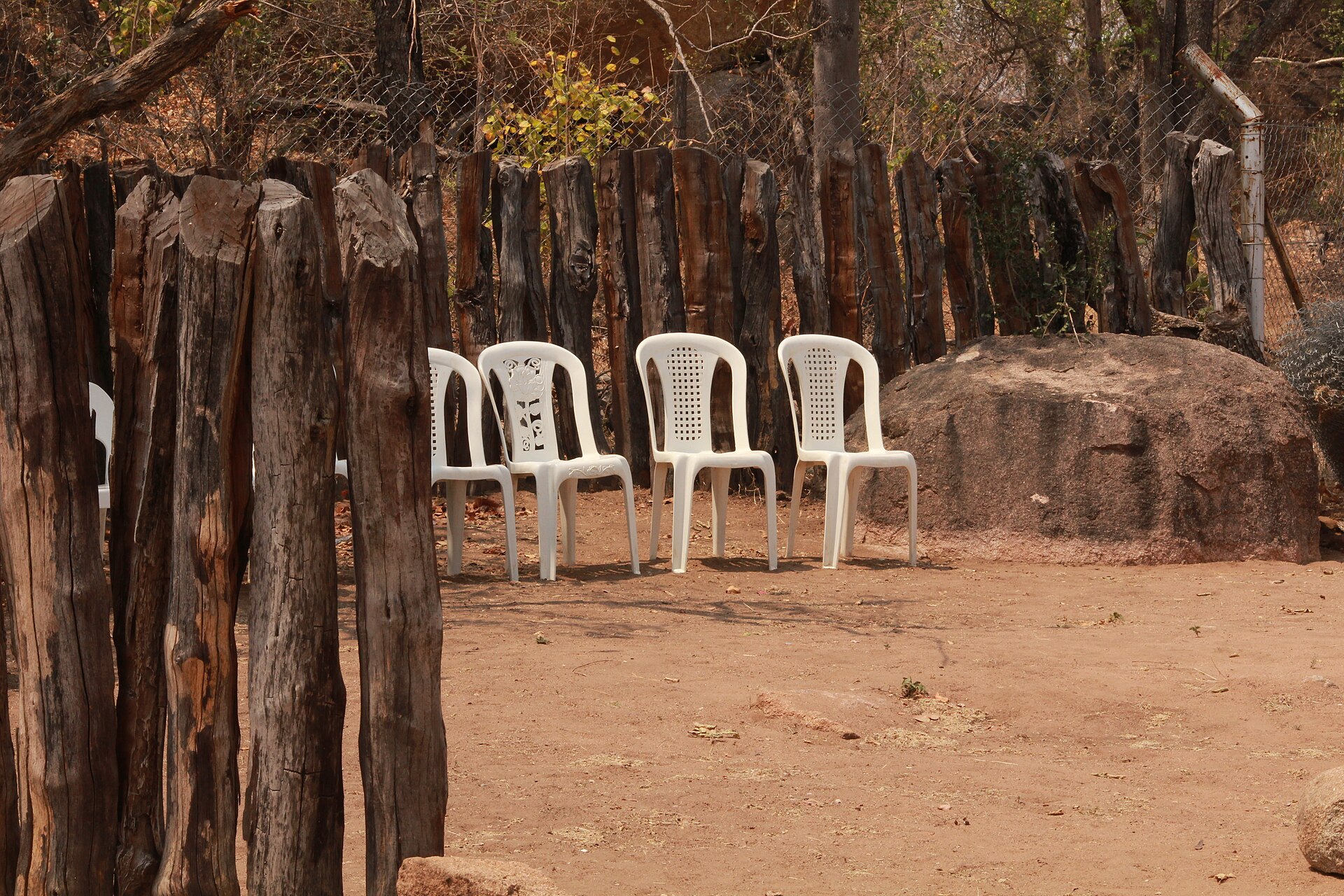 Kgotla gathering place at the Domboshaba ruins in Botswana