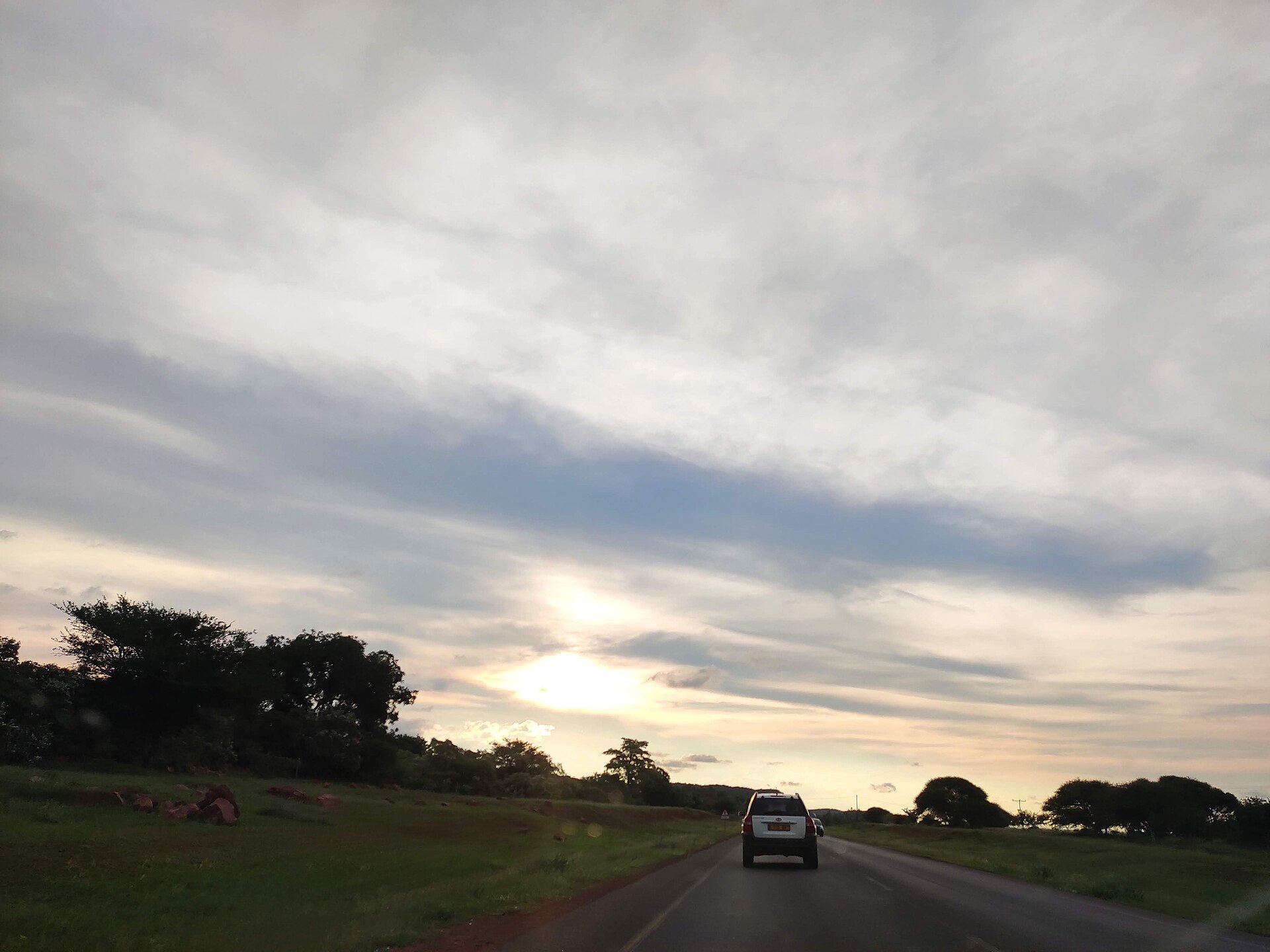 The A1 highway running north through eastern Botswana