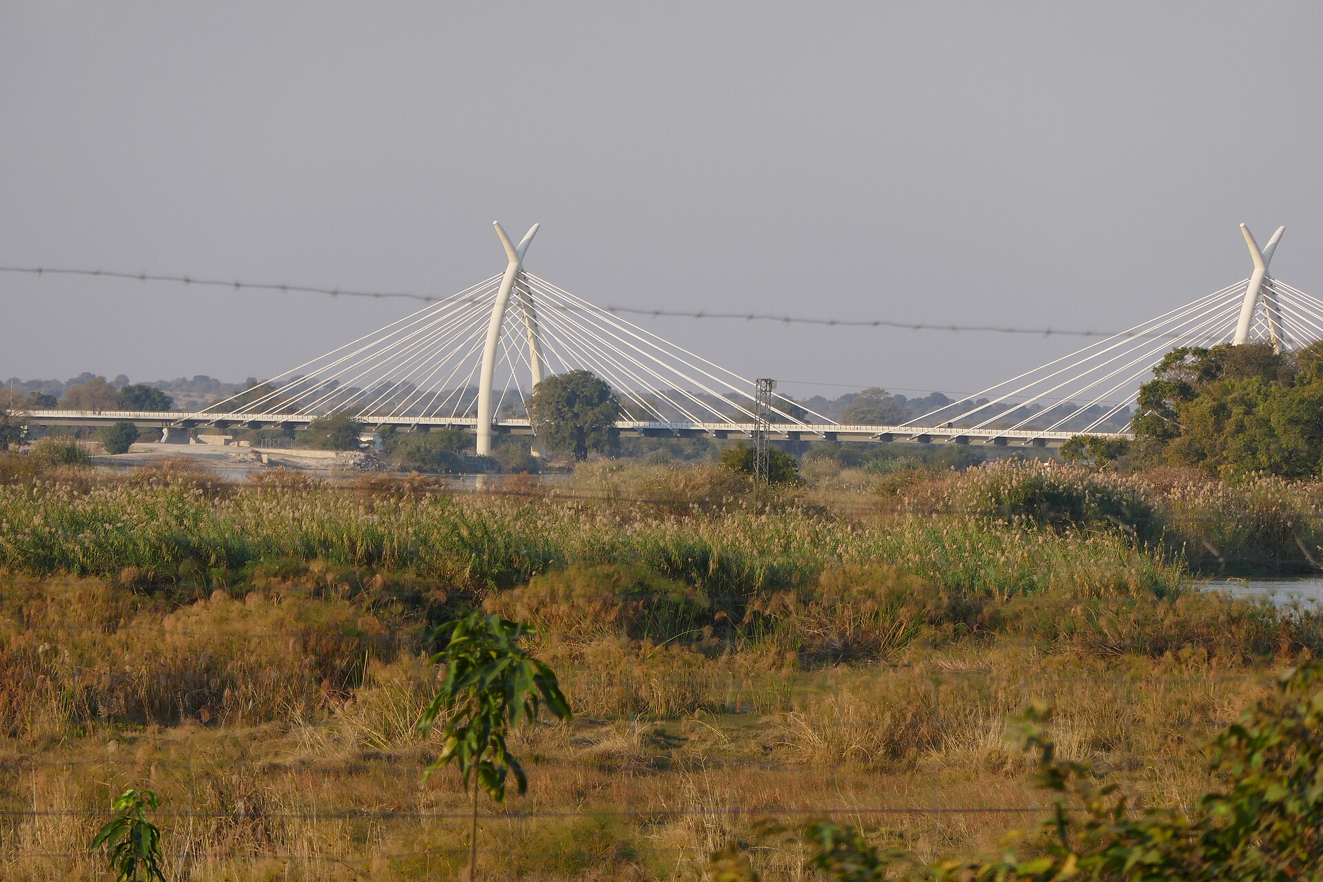 The Mohembo Bridge over the Okavango River near Shakawe in north-west Botswana