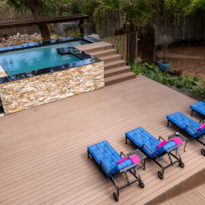 The rim-flow pool at Chobe River Lodge