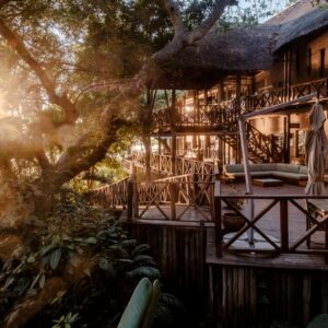 Sunrise over Chobe Marina Lodge, Kasane