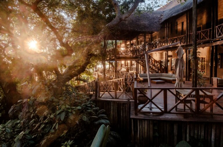 Sunrise over Chobe Marina Lodge, Kasane