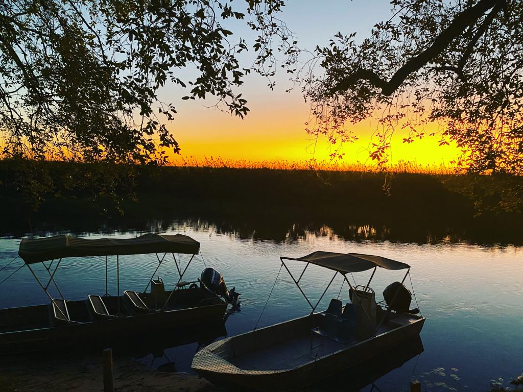 Boating on the Okavango Panhandle from Swamp Stop